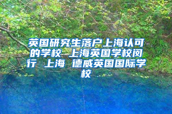 英国研究生落户上海认可的学校 上海英国学校闵行 上海 德威英国国际学校