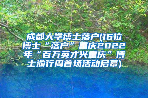 成都大学博士落户(16位博士“落户”重庆2022年“百万英才兴重庆”博士渝行周首场活动启幕)