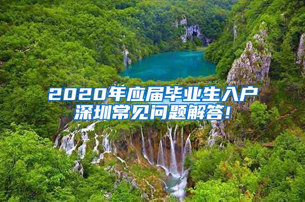 2020年应届毕业生入户深圳常见问题解答!