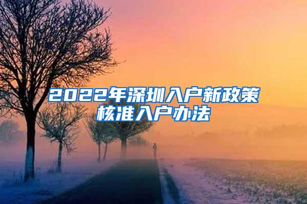 2022年深圳入户新政策核准入户办法