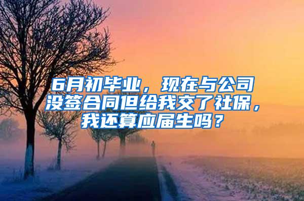 6月初毕业，现在与公司没签合同但给我交了社保，我还算应届生吗？