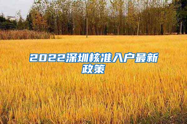 2022深圳核准入户最新政策