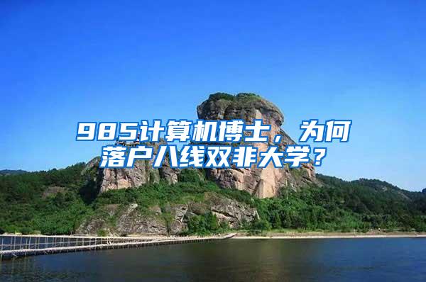 985计算机博士，为何落户八线双非大学？