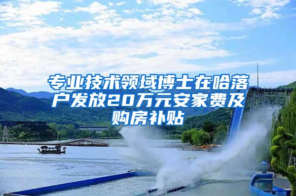 专业技术领域博士在哈落户发放20万元安家费及购房补贴