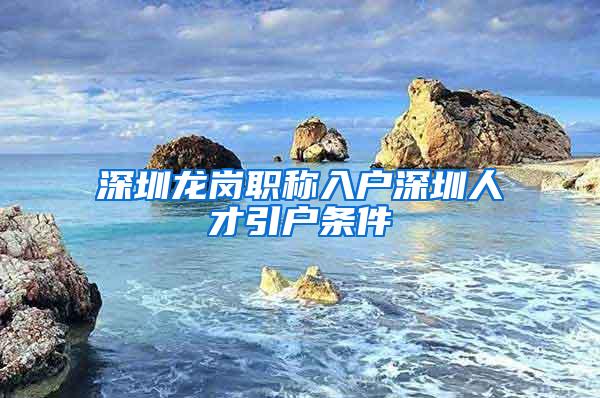 深圳龙岗职称入户深圳人才引户条件