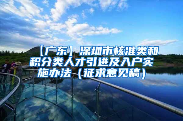 【广东】深圳市核准类和积分类人才引进及入户实施办法（征求意见稿）