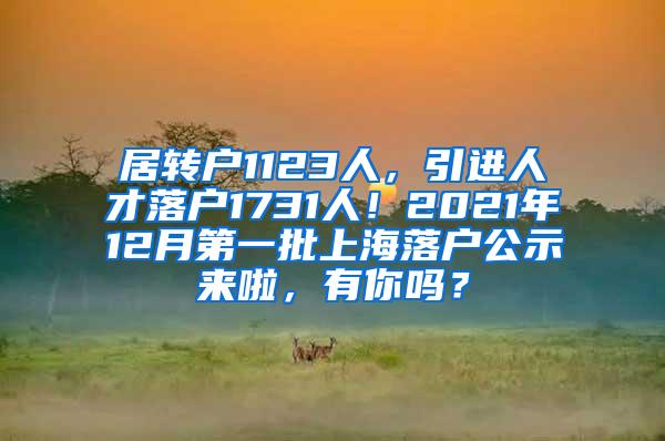 居转户1123人，引进人才落户1731人！2021年12月第一批上海落户公示来啦，有你吗？