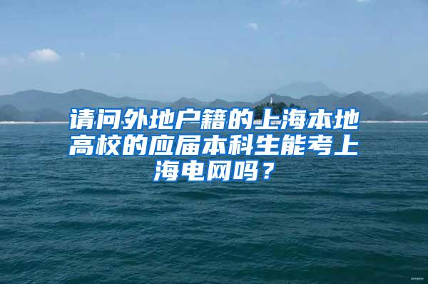 请问外地户籍的上海本地高校的应届本科生能考上海电网吗？