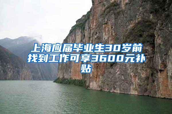 上海应届毕业生30岁前找到工作可享3600元补贴