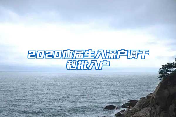 2020应届生入深户调干秒批入户