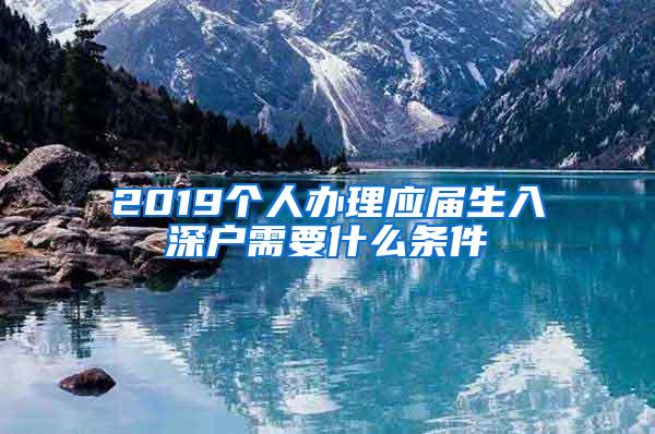 2019个人办理应届生入深户需要什么条件