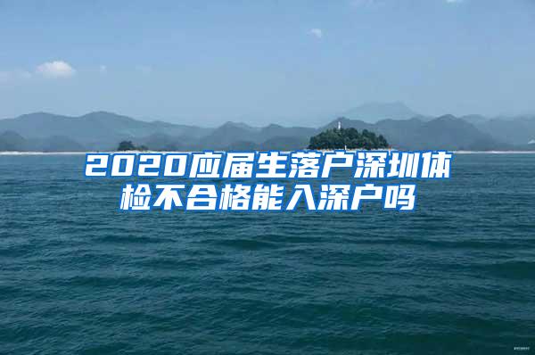 2020应届生落户深圳体检不合格能入深户吗