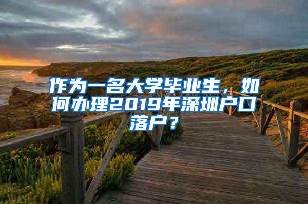 作为一名大学毕业生，如何办理2019年深圳户口落户？