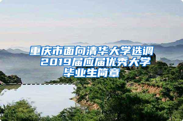 重庆市面向清华大学选调 2019届应届优秀大学毕业生简章