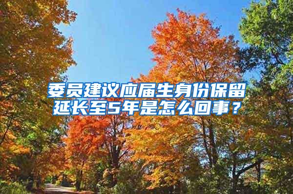 委员建议应届生身份保留延长至5年是怎么回事？