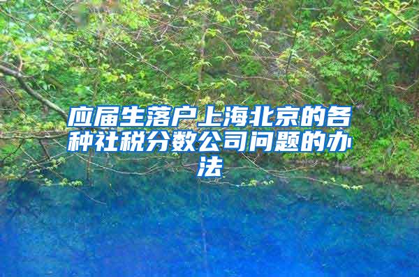 应届生落户上海北京的各种社税分数公司问题的办法