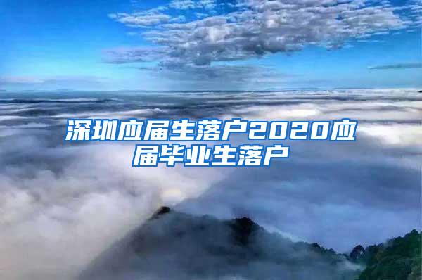 深圳应届生落户2020应届毕业生落户