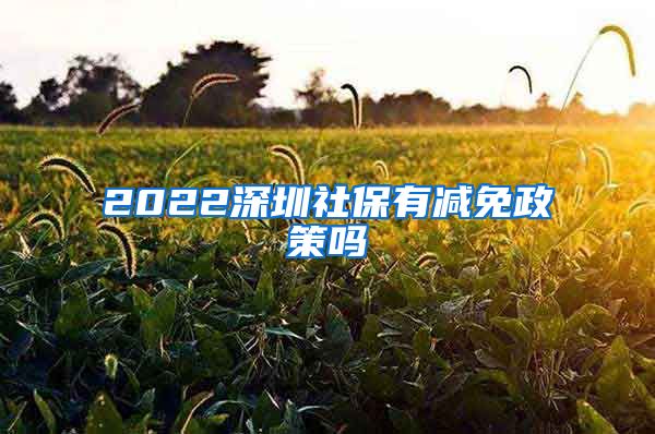 2022深圳社保有减免政策吗