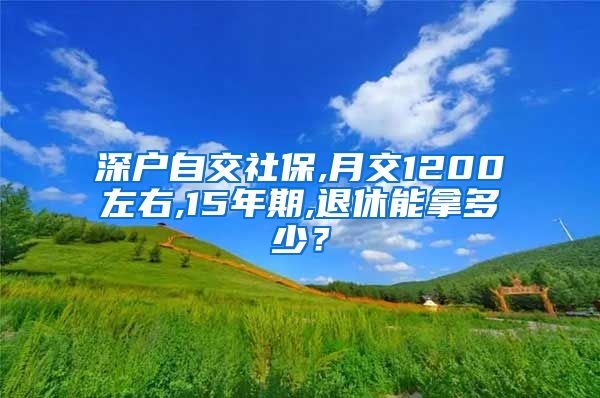 深户自交社保,月交1200左右,15年期,退休能拿多少？