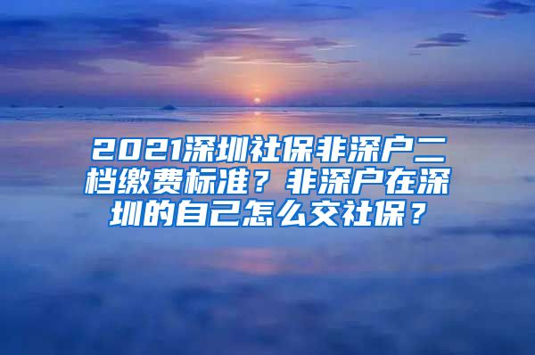 2021深圳社保非深户二档缴费标准？非深户在深圳的自己怎么交社保？