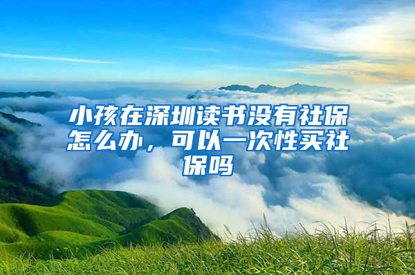 小孩在深圳读书没有社保怎么办，可以一次性买社保吗