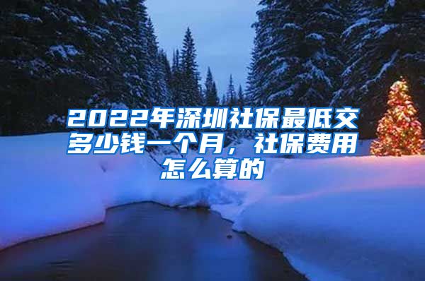 2022年深圳社保最低交多少钱一个月，社保费用怎么算的