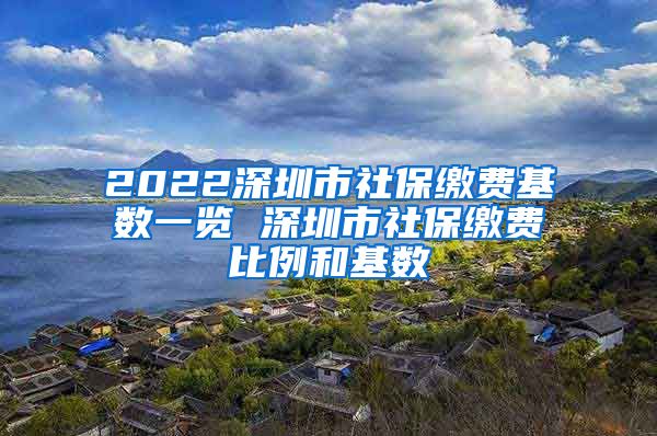 2022深圳市社保缴费基数一览 深圳市社保缴费比例和基数