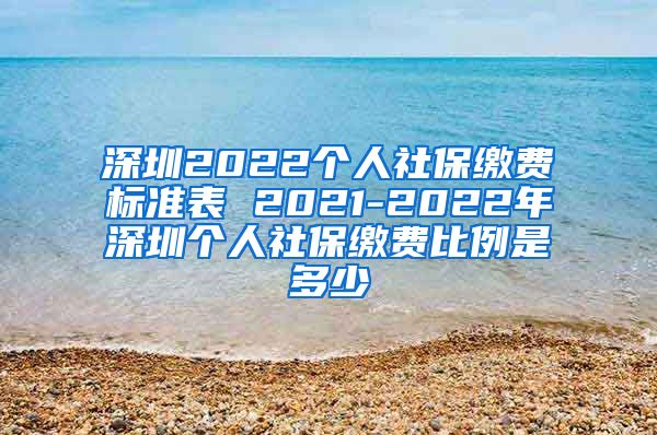 深圳2022个人社保缴费标准表 2021-2022年深圳个人社保缴费比例是多少