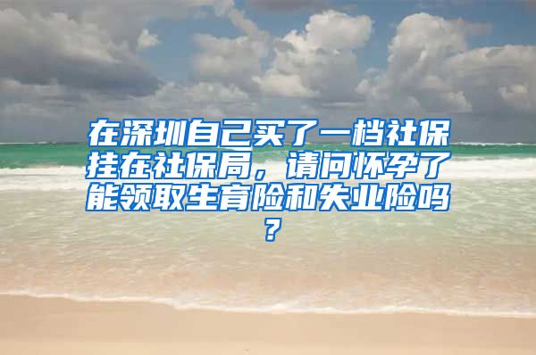 在深圳自己买了一档社保挂在社保局，请问怀孕了能领取生育险和失业险吗？