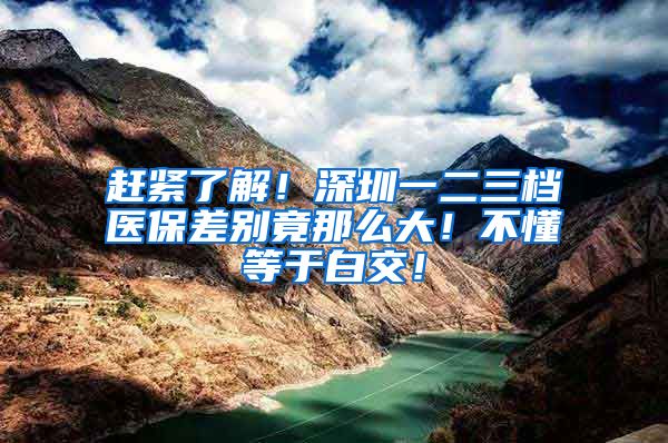 赶紧了解！深圳一二三档医保差别竟那么大！不懂等于白交！