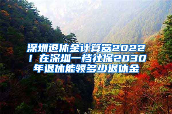深圳退休金计算器2022！在深圳一档社保2030年退休能领多少退休金
