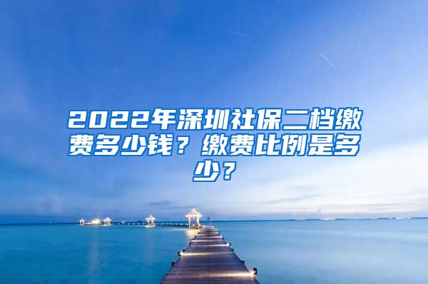 2022年深圳社保二档缴费多少钱？缴费比例是多少？