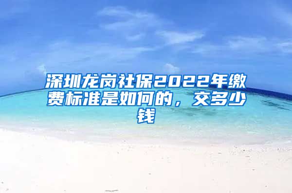 深圳龙岗社保2022年缴费标准是如何的，交多少钱