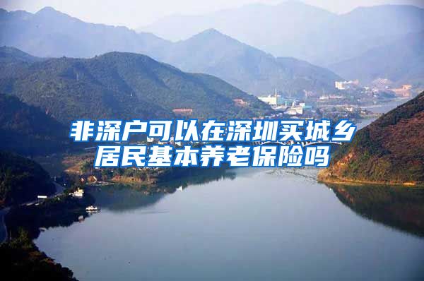 非深户可以在深圳买城乡居民基本养老保险吗