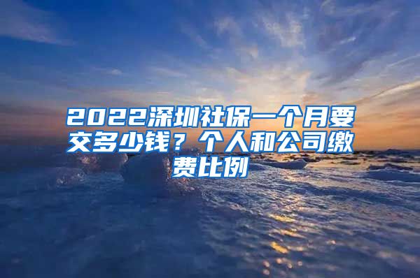 2022深圳社保一个月要交多少钱？个人和公司缴费比例