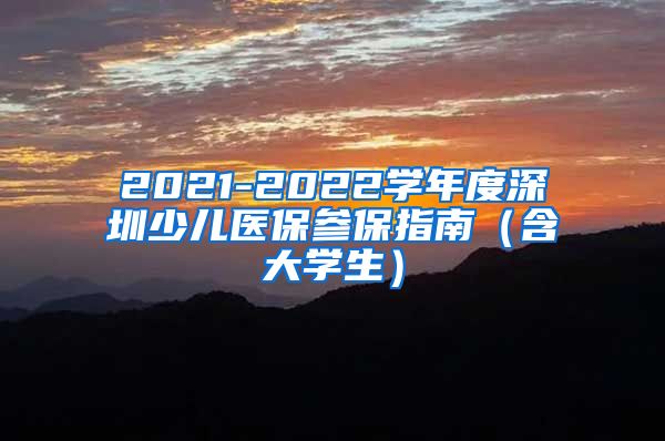 2021-2022学年度深圳少儿医保参保指南（含大学生）