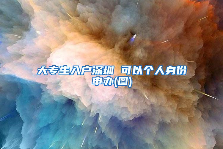 大专生入户深圳 可以个人身份申办(图)