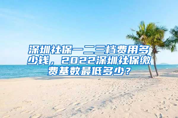 深圳社保一二三档费用多少钱，2022深圳社保缴费基数最低多少？