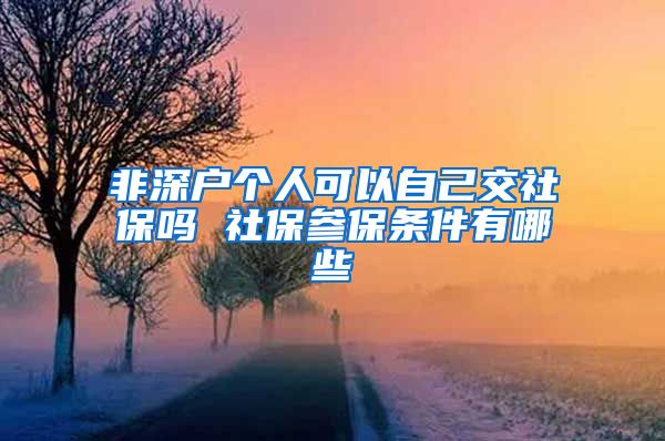 非深户个人可以自己交社保吗 社保参保条件有哪些