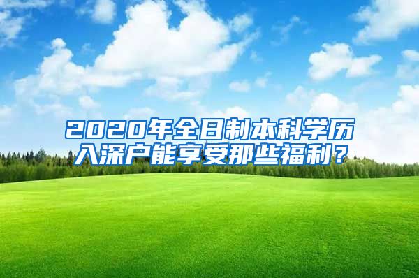 2020年全日制本科学历入深户能享受那些福利？