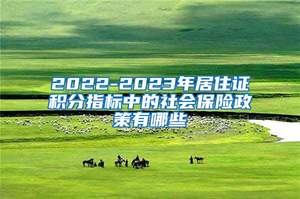 2022-2023年居住证积分指标中的社会保险政策有哪些