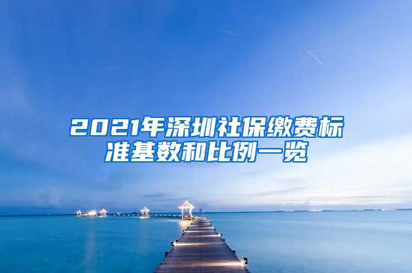 2021年深圳社保缴费标准基数和比例一览