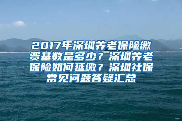 2017年深圳养老保险缴费基数是多少？深圳养老保险如何延缴？深圳社保常见问题答疑汇总