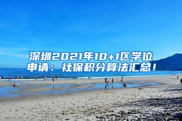 深圳2021年10+1区学位申请：社保积分算法汇总！