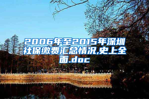 2006年至2015年深圳社保缴费汇总情况,史上全面.doc