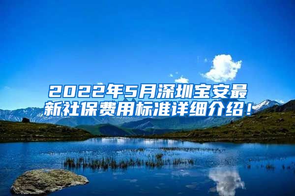 2022年5月深圳宝安最新社保费用标准详细介绍！