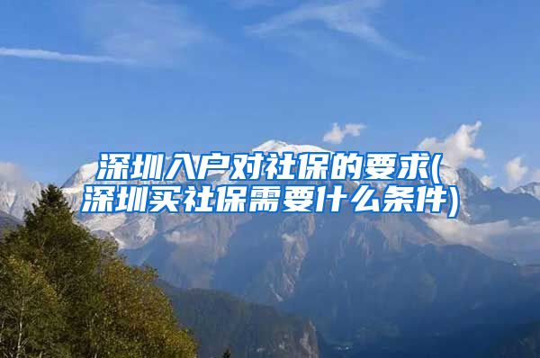 深圳入户对社保的要求(深圳买社保需要什么条件)