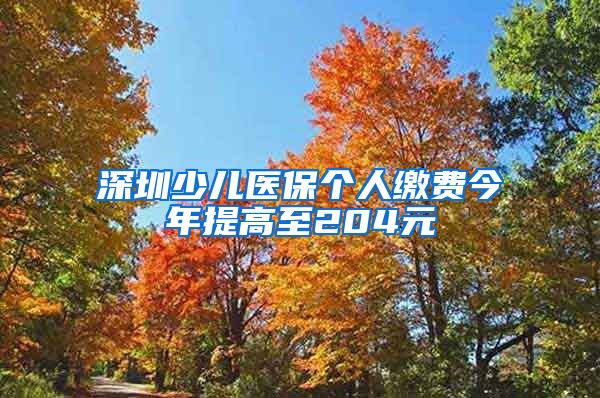 深圳少儿医保个人缴费今年提高至204元