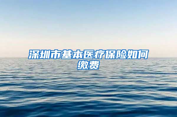 深圳市基本医疗保险如何缴费