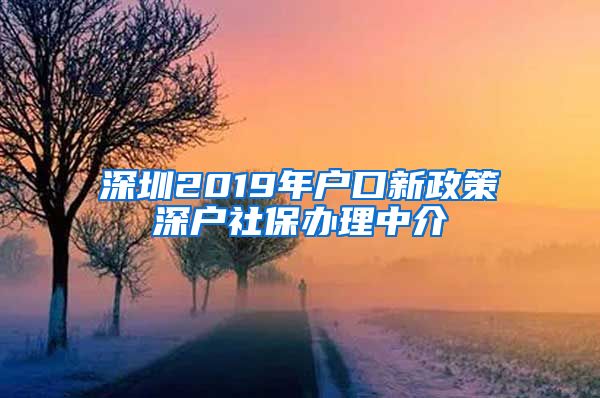 深圳2019年户口新政策深户社保办理中介
